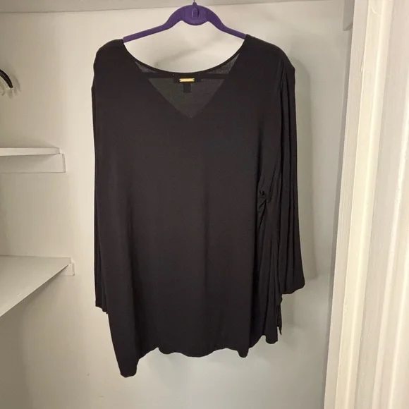 Michael Kors Black V-Neck Blouse - Picture 2 of 4